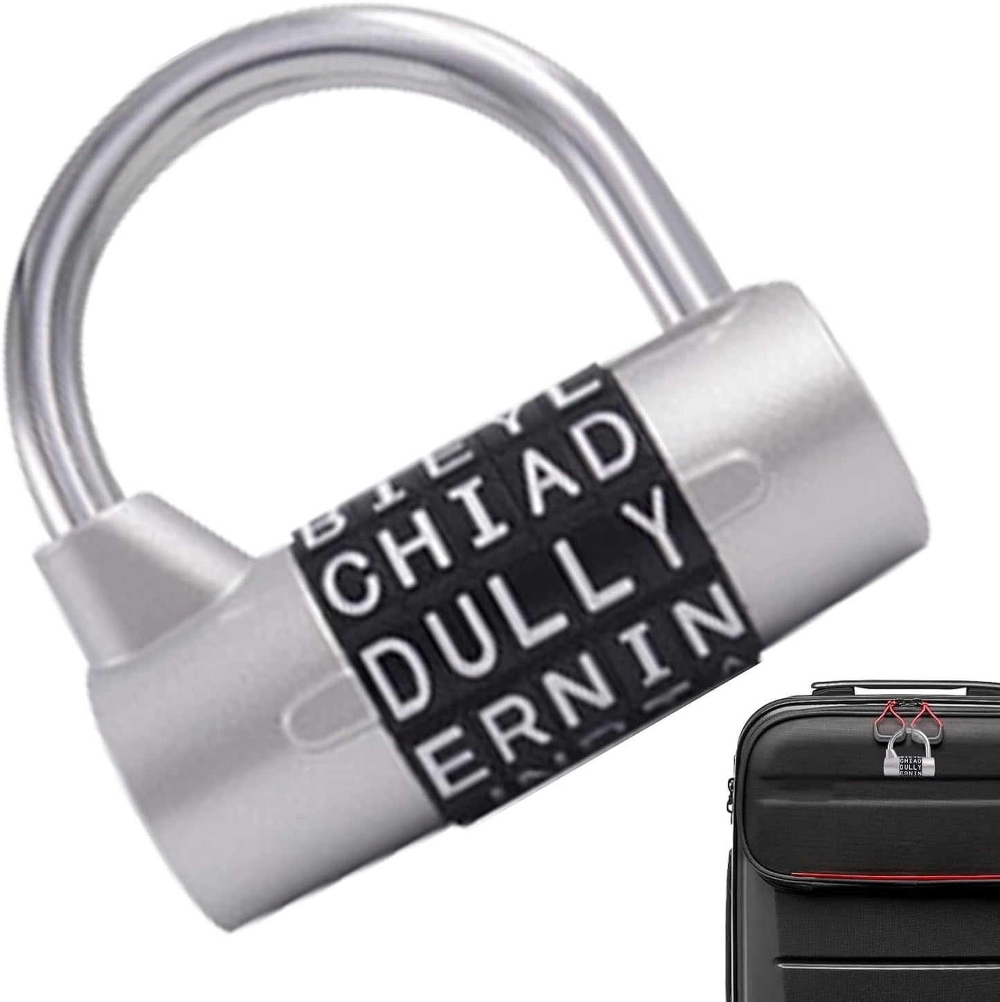 Word Lock, Locker Combination Padlock, 2.52x2.48x1.18 Inches Delicate Craftsmanship, Heavy Duty Password Lock for Doors, Luggage, Drawers, Cabinets & Safety Locking Tools