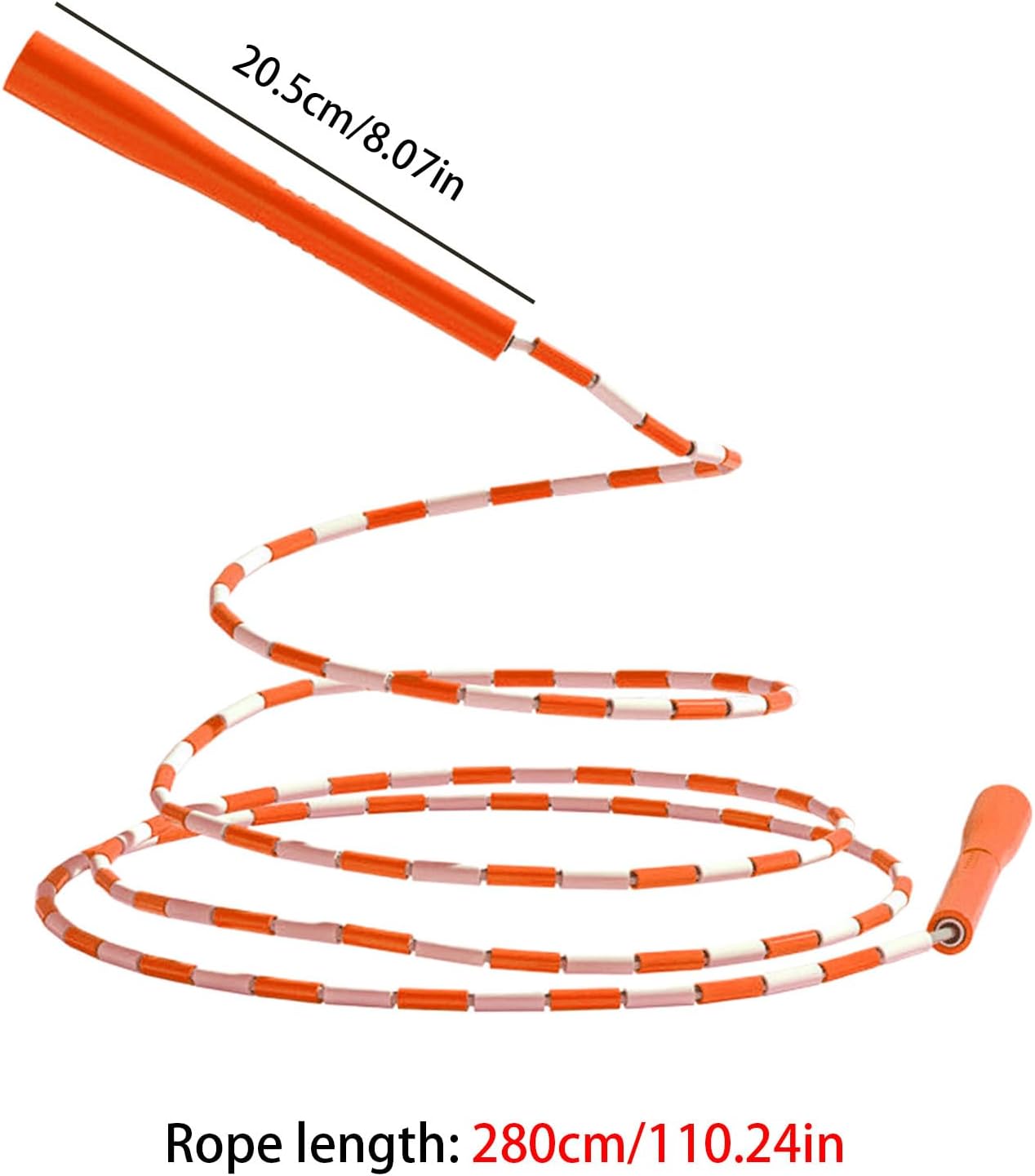 Beaded Jump Rope, Adjustable Fitness, 280 cm/110.24 Inches Adult Training Gear, Cardio Exercise Tool, Durable Workout Accessory, for Gym School Playground Park, Indoor Outdoor Use