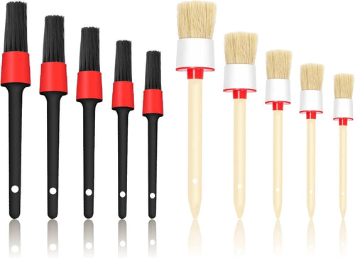 Keadic 10Pcs Car Detailing Brush Set Ultra Soft Microfiber Boar Hair Detail Brushes for Cleaning Automotive Interior Exterior Wheels Air Vents Engine Bays, Dashboard