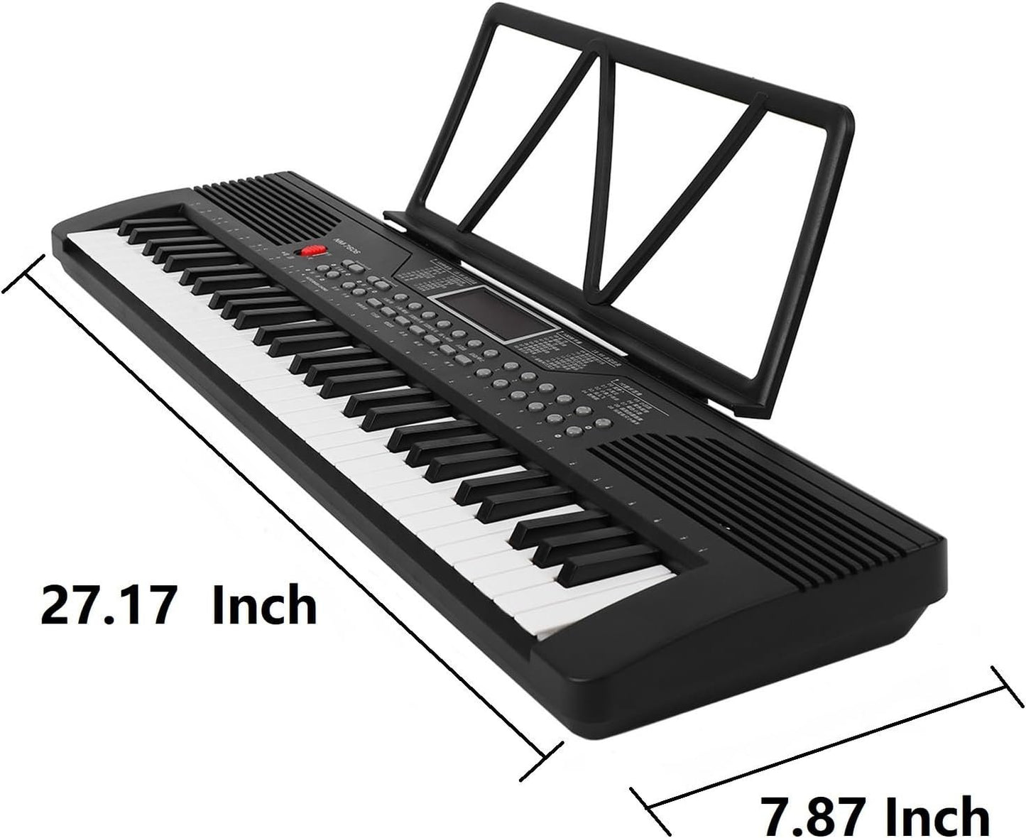 61 tasti per pianoforte per tastiera, pianoforte digitale elettronico portatile con supporto per foglio microfono per altoparlanti incorporato e cavo di ricarica USB mini