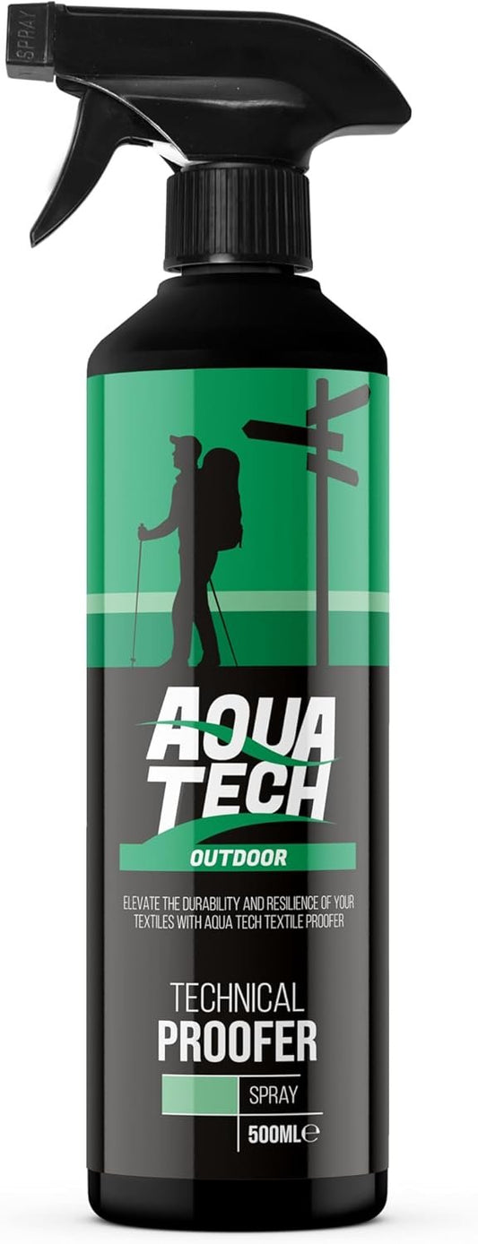 Aqua Tech - Technical Proofer Textile Shield | Spray-on Waterproofer for Wet Weather and Hiking Garments | Works with Gore-Tex Without Solvent - 500ml
