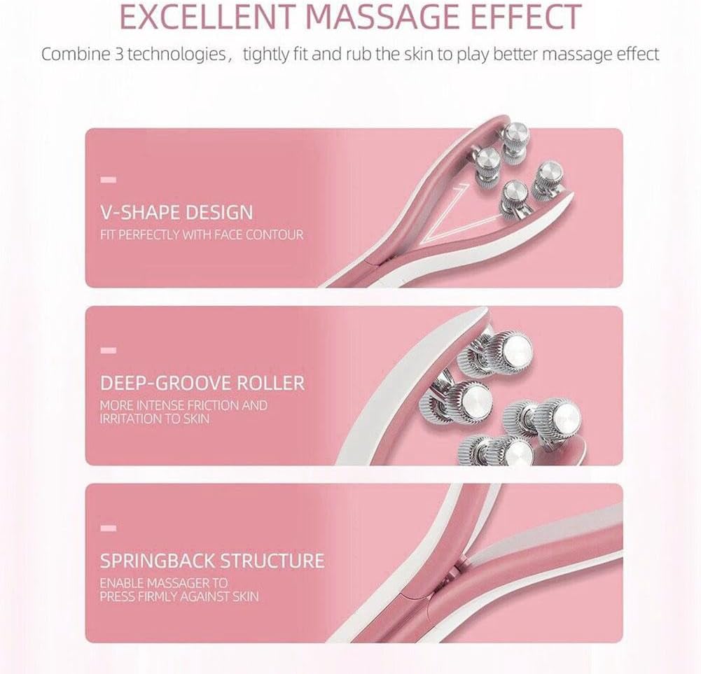 domoi Face Massager Roller Y Shape Face Lifting Device Double Chin Remover Face Care Skin Care Tools (Pink) Easy Install Easy to Use