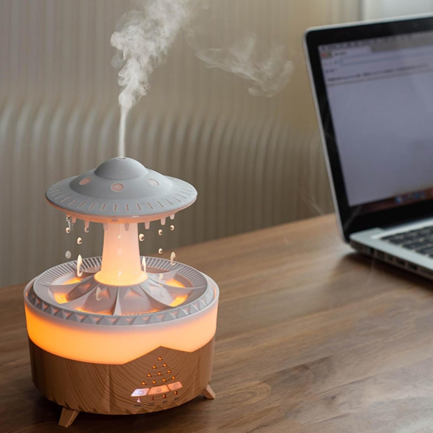 Fockety Rain Cloud Humidifier Water Drip, 3 in 1 350ml Rain Cloud Diffuser with Remote Control & Timer, Aromatherapy Essential Oil Diffuser, Raining Cloud Night Light, Rain Drop