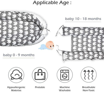 Baby Lounger Cover, 100% Breathable Cotton & Ultra Soft Infant Lounger Cover, Crib & Bassinet Mattress Cover, Travel Baby Bed Cover, for Infant & Newborn as Gift (Elephant)