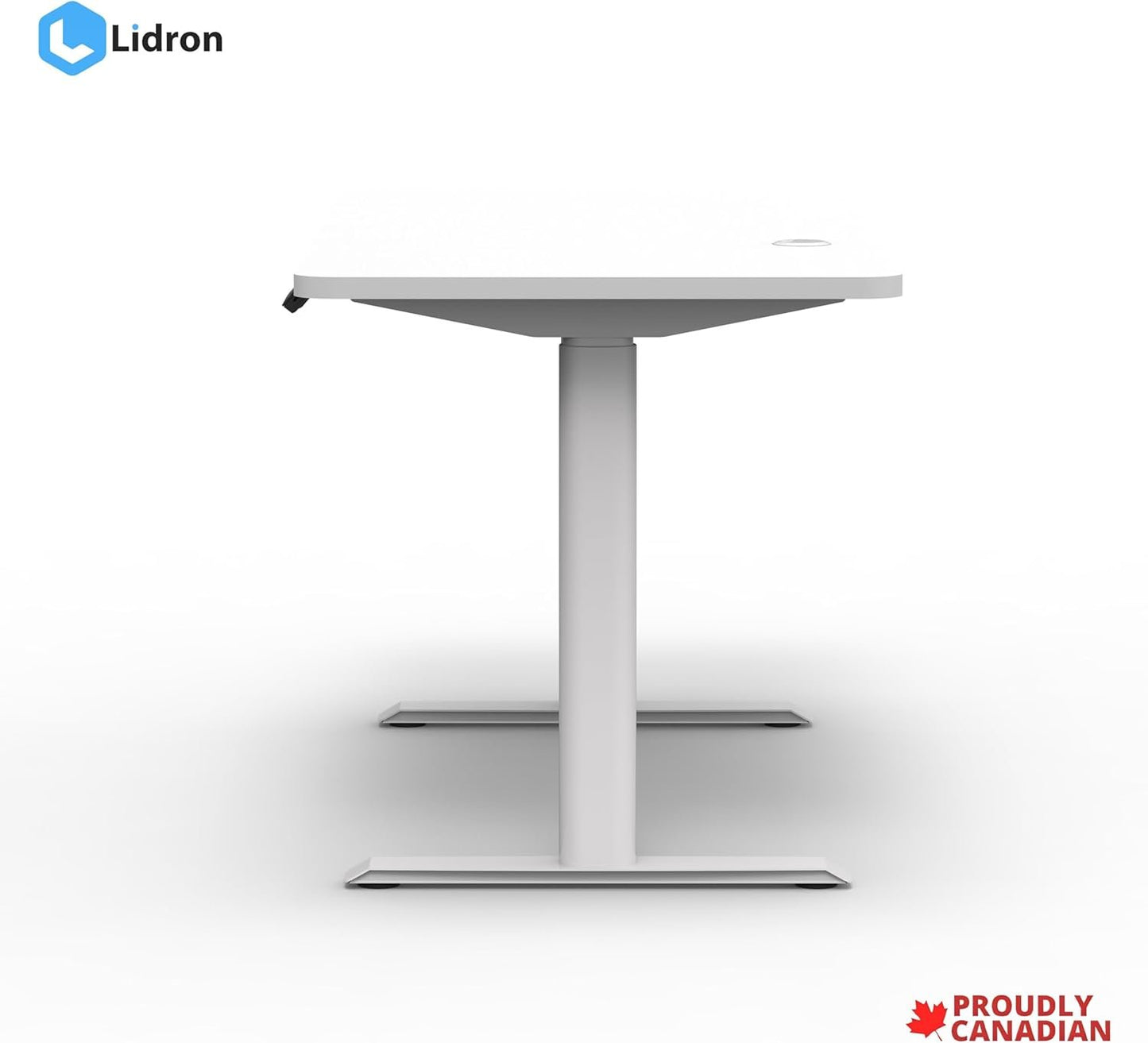 Lidron AKI Electric Standing Desk – Frost | Smart Controller, Sleek & Ergonomic | 1-Piece Double Side Laminated Tabletop, Made in Canada | 56 x 28 in (White Frame/White Tabletop)