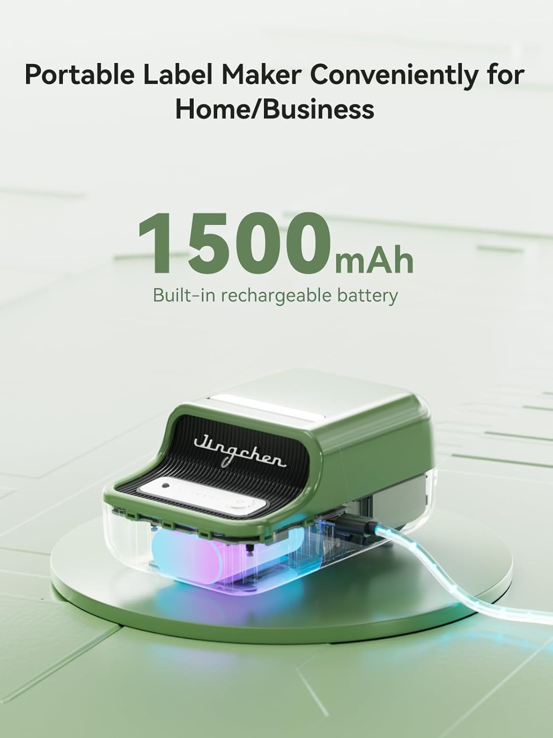 NIIMBOT B21 Inkless Label Maker, Mini Thermal Label Maker Compatible with iOS & Android, for Home Organization, Business, Barcode, QR Code, with 1 Pack 50x30mm White Label, Green