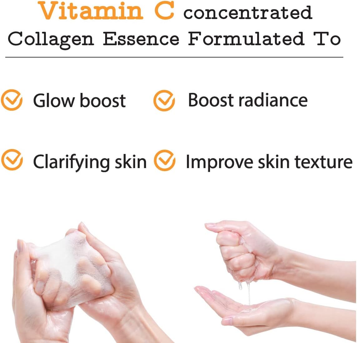 MEAROSA Facial Sheet Mask Korean SkinCare premium Quality Vitamin C Collagen Essence Sensitive skin(8 Sheet Variety pack)
