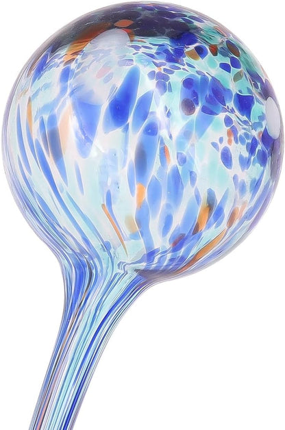 Sarini 4 Pcs Plant Watering Globes Stakes,Self Watering Feeding System,Hand-Blown Colorful Glass Plant Watering Devices,Automatic Waterers Aqua Ball Drip Feeders
