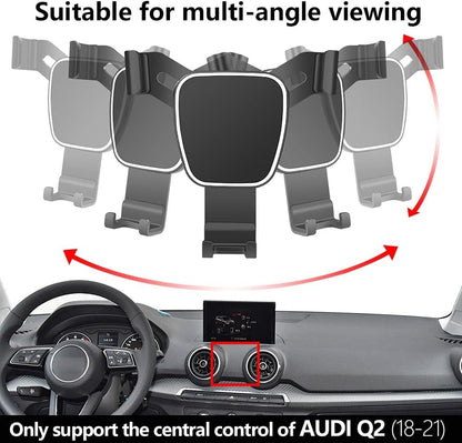 LUNQIN Car Phone Holder for Audi Q2 2018-2024 Car Accessories Navigation Bracket Interior Decoration Mobile Phone Holder