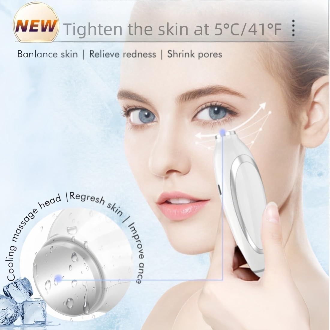 CHENKOO DIRECT Neck Face Firming Wrinkle Removal Tool, Skin Rejuvenation Beauty Massager for Skin Care,Improve,Firm,Tightening and Smooth (Light White)