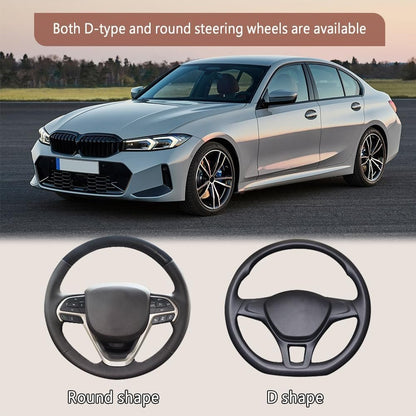 deemars Car Steering Wheel Cover, 15 Inch Universal Microfiber Leather Car Steering Wheel Cover, Car Interior Accessories for Men and Women (Beige)