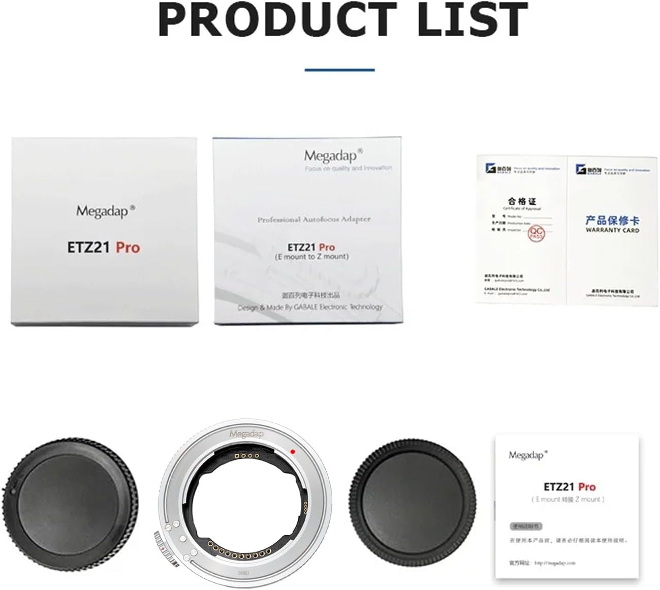 Megadap ETZ21 PRO Built-in AF Lens Adapter with Electronic Aperture Compatible with Nikon Z Zf Z5II Z9 Z8 Z7II Z7 Z6III Z6II Z5 Z50II Z30 ZFC Camera for Sony FE