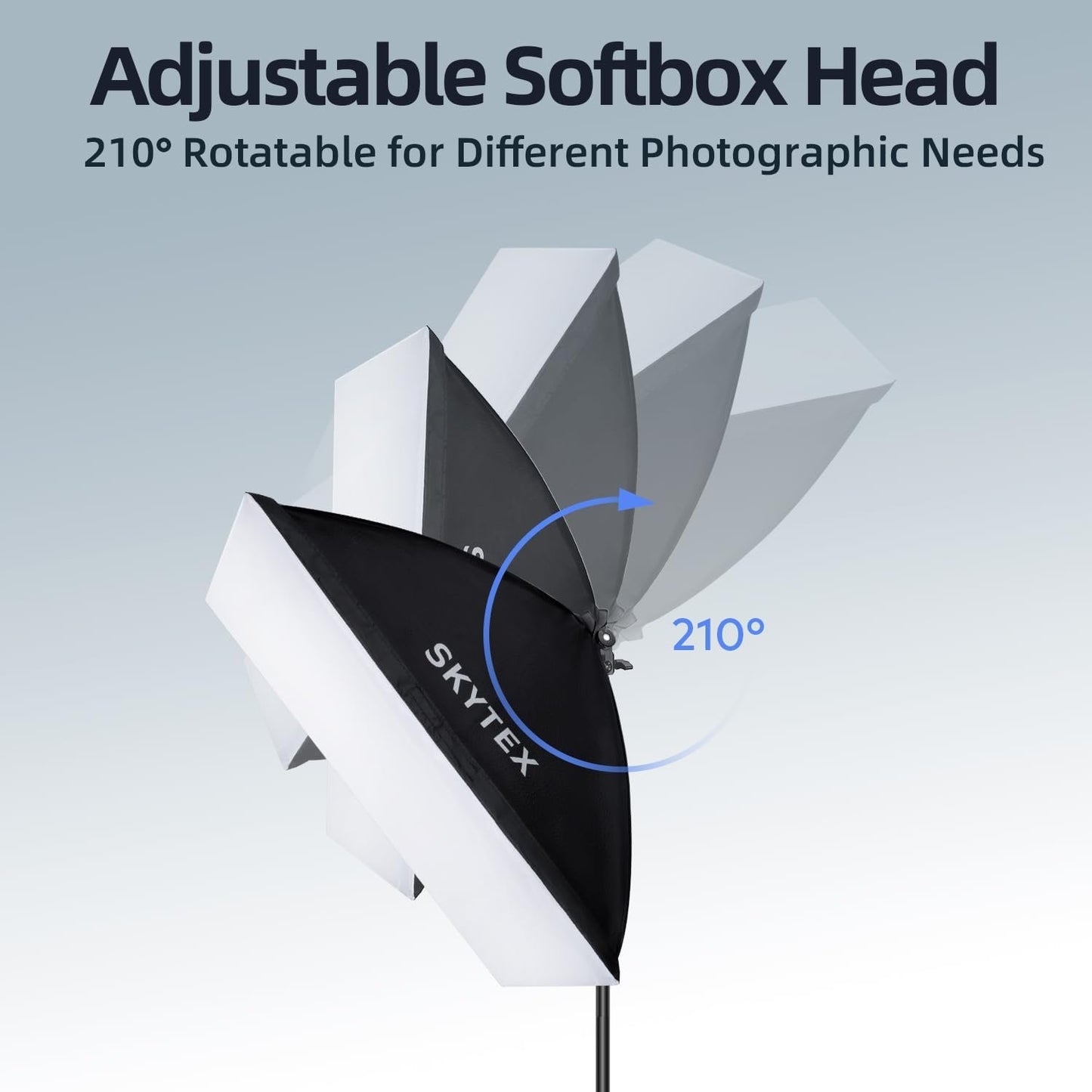 Skytex Softbox Lighting Kit（1Pack）, Continuous Photography Lighting Kit with 20x28in Soft Box | 85W 2700-6400K E27 LED Bulb, Photo Studio Lights Equipment for Camera Shooting, Video Recording
