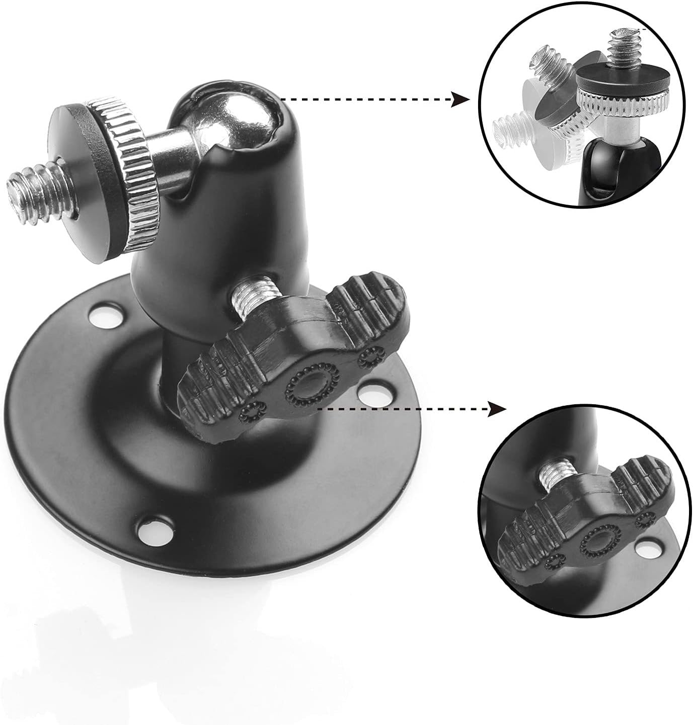 Security Wall Mount 3 Pcs for Oculus Sensor Arlo, Arlo Pro - Metal Camera Bracket Outdoor Indoor With 360 Rotation 1/4" Screw - CCTV Oculus Rift Mount