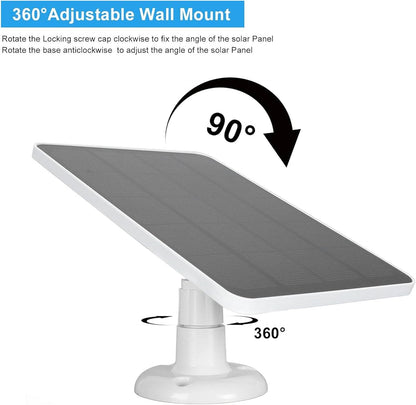 LICAEVEY Solar Panel for Security Camera Outdoor, 10W Video Doorbell Solar Panel Charger, IP66 Water Proof, 360° Adjustable Bracket (CSP4W-O-W)