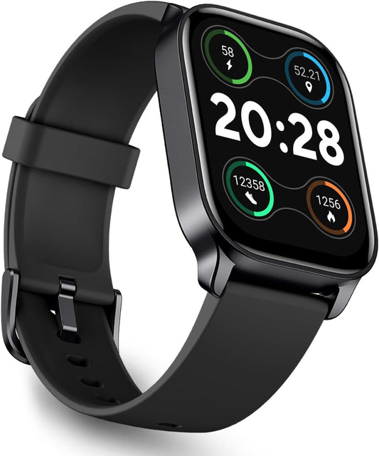 OCTANDRA Spark VeryFit 2.01" Bluetooth Answer Call Alexa Smart Watch Body Energy Heart Rate HRV Oxygen Saturation Sleep Monitor Step Tracker IP68 Fitness Watches for Men Women (IDW17) (Black)