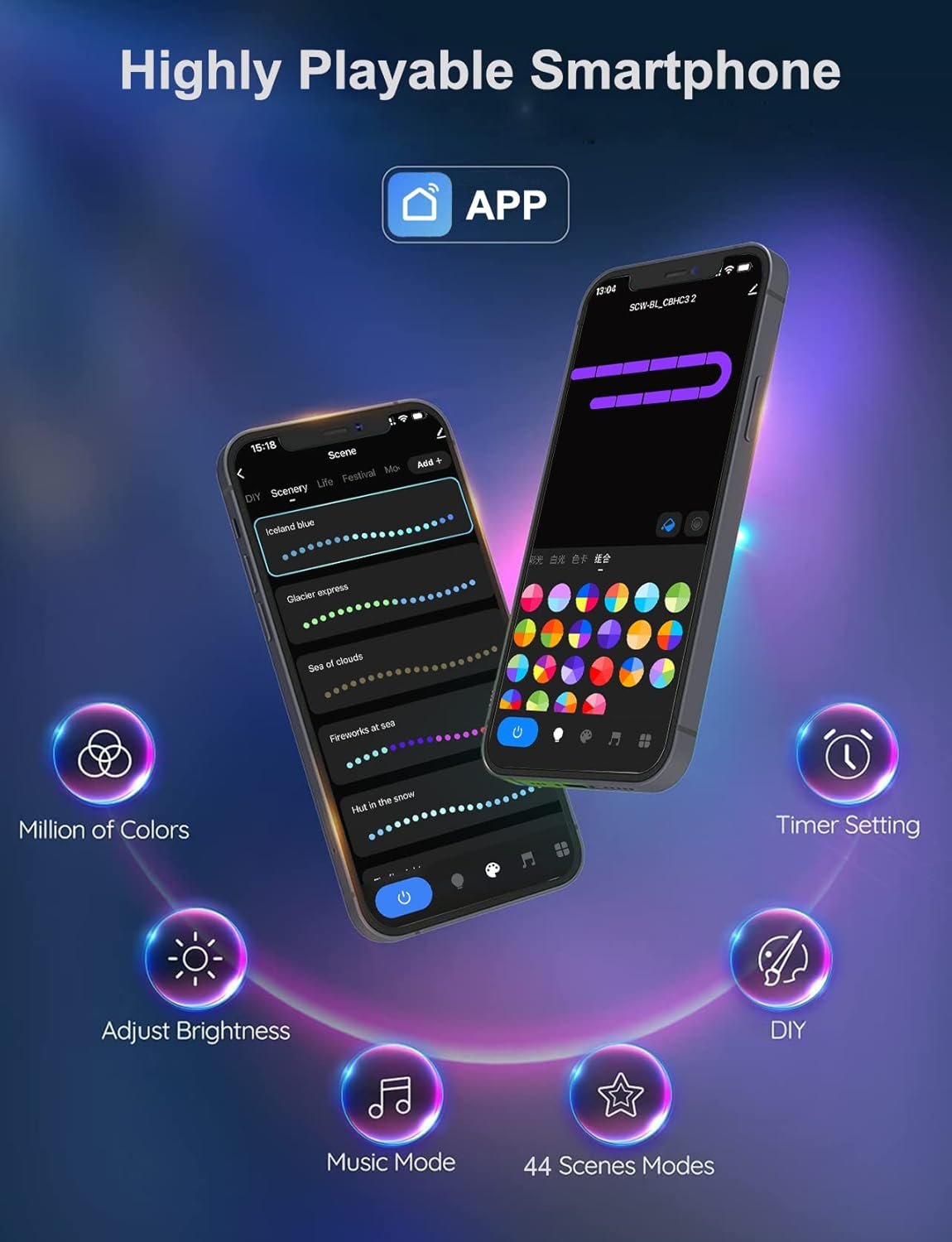 LED Hexagon Lights, Smart Home LED Wall Lights Work with Alexa Google Assistant,RGBIC Gaming Lights for Gaming Setup, Voice, App & Remote Controlled,LED Light Panels Music Sync for Gaming Room,10 Pack