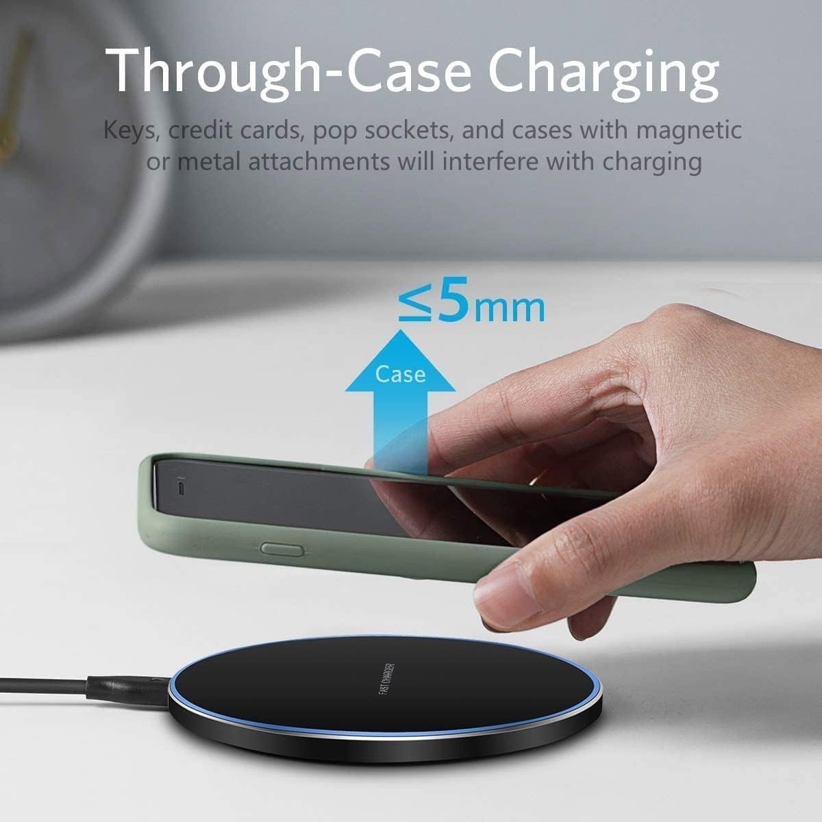 20W Wireless Charger, FDGAO Fast Wireless Charging Pad Mat Compatible with iPhone 16 15 14 13 12 11(Pro,Pro MAX,mini,Plus)/XR/XS/X/8/SE,Samsung Galaxy S24/S23/S22/S21/S20/S10,Air Pods Pro/Galaxy Buds