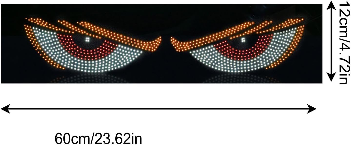 Generico Demon Eye Light, Led Cool Dynamic Animated Headlight, Flexible Windshield Eyes, Vibrant Signal Lighting Strip, Waterproof Car Accent Light, Easy Installation Design, Perfect for Auto