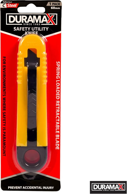 Duramax Stanley Box Automatic Retractable Blade Safety Cutter Knife, Yellow