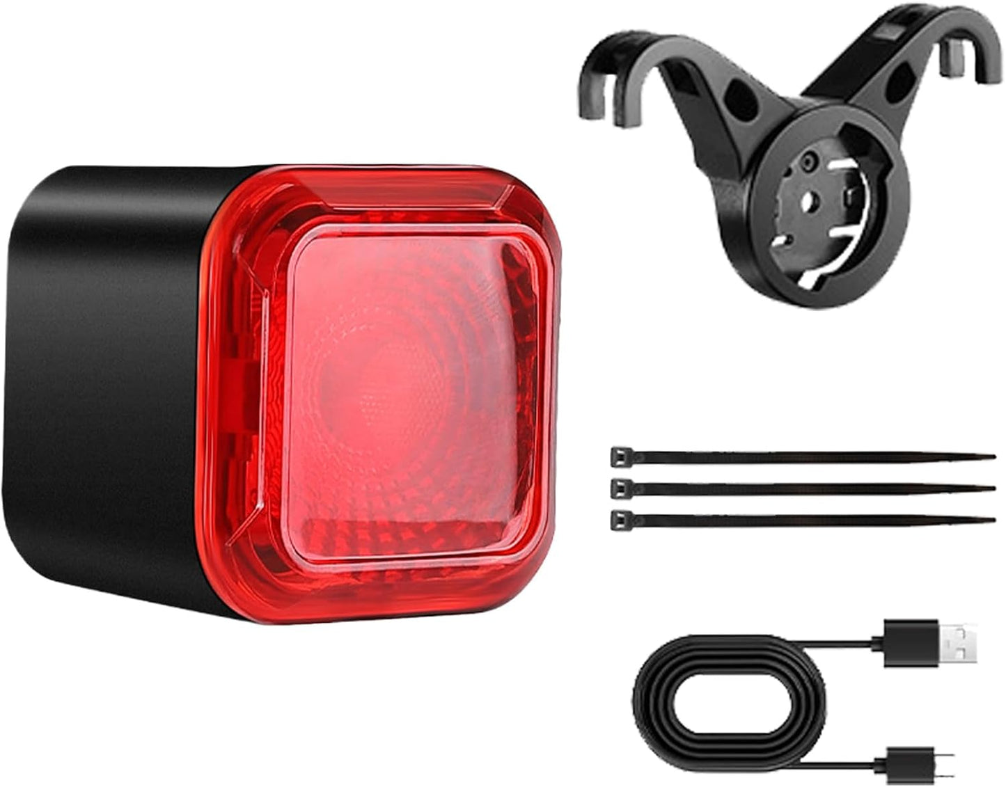 Smart Cycling Tail Light, Brake Sensing Rear Light, 6 Lighting Modes, Digital Power Display, Vibration Sensor, Waterproof Ip55, Rechargeable, Road Mountain City Commuting