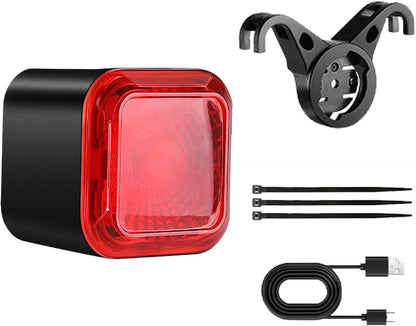 Smart Cycling Tail Light, Brake Sensing Rear Light, 6 Lighting Modes, Digital Power Display, Vibration Sensor, Waterproof Ip55, Rechargeable, Road Mountain City Commuting