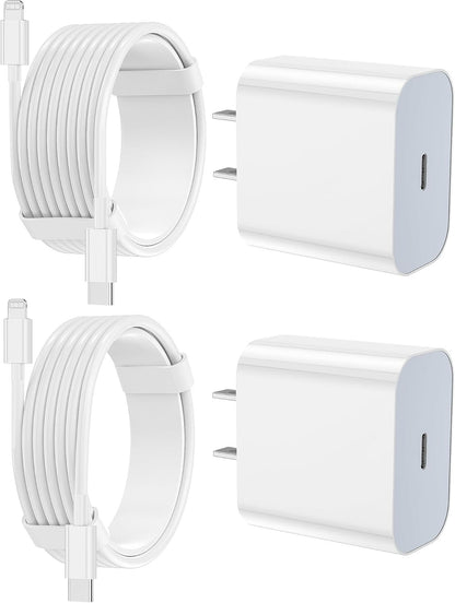 iPhone Charger Apple Charger,[Apple MFi Certified]2 Pack Apple Type C Wall Charger Block with 2 Pack [6FT&10FT] Long USB C to Lightning Cable for iPhone 14/13/12/12 Pro Max/11/Xs Max/XR/X,AirPods Pro