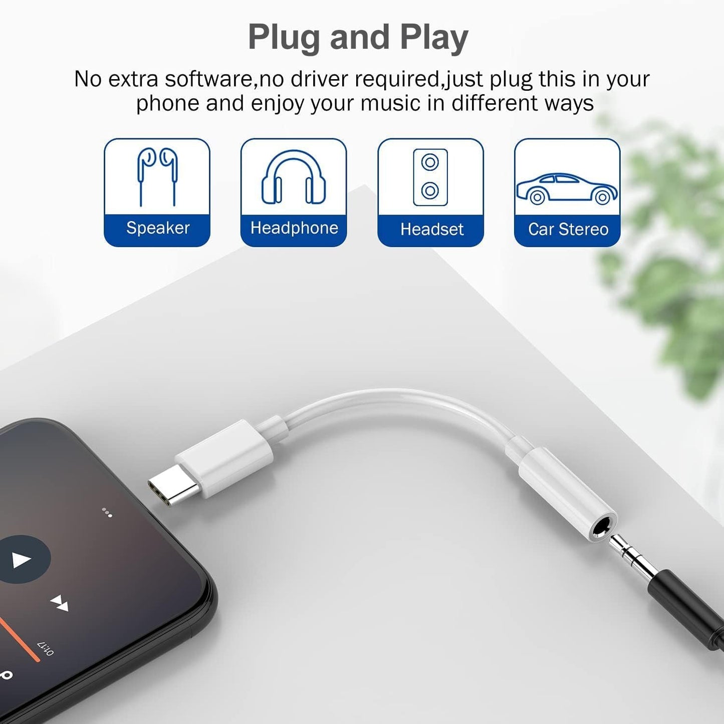 USB C to 3.5mm Headphone Jack Adapter for iPhone 16/16 Pro/15/15 Pro/Pro Max/Plus,2 Pack Type C to Aux Audio Dongle Cable Compatible with iPhone/Pad,Galaxy S23/S22/S21/Ultra Note,Pixel/OnePlus/MacBook