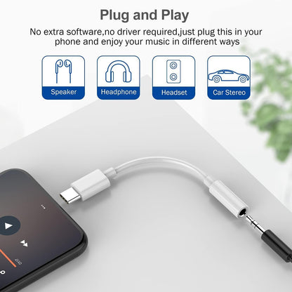 USB C to 3.5mm Headphone Jack Adapter for iPhone 16/16 Pro/15/15 Pro/Pro Max/Plus,2 Pack Type C to Aux Audio Dongle Cable Compatible with iPhone/Pad,Galaxy S23/S22/S21/Ultra Note,Pixel/OnePlus/MacBook