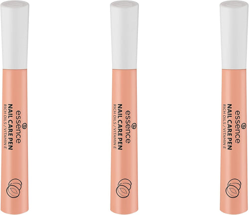 Essence Nail Care Pen - Contains Rich Oils & Vitamin E, Clear, Nourishing, Natural, Acetone Free, Vegan, Microplastic Particle Free, Pack of 3 (3 x 5ml)