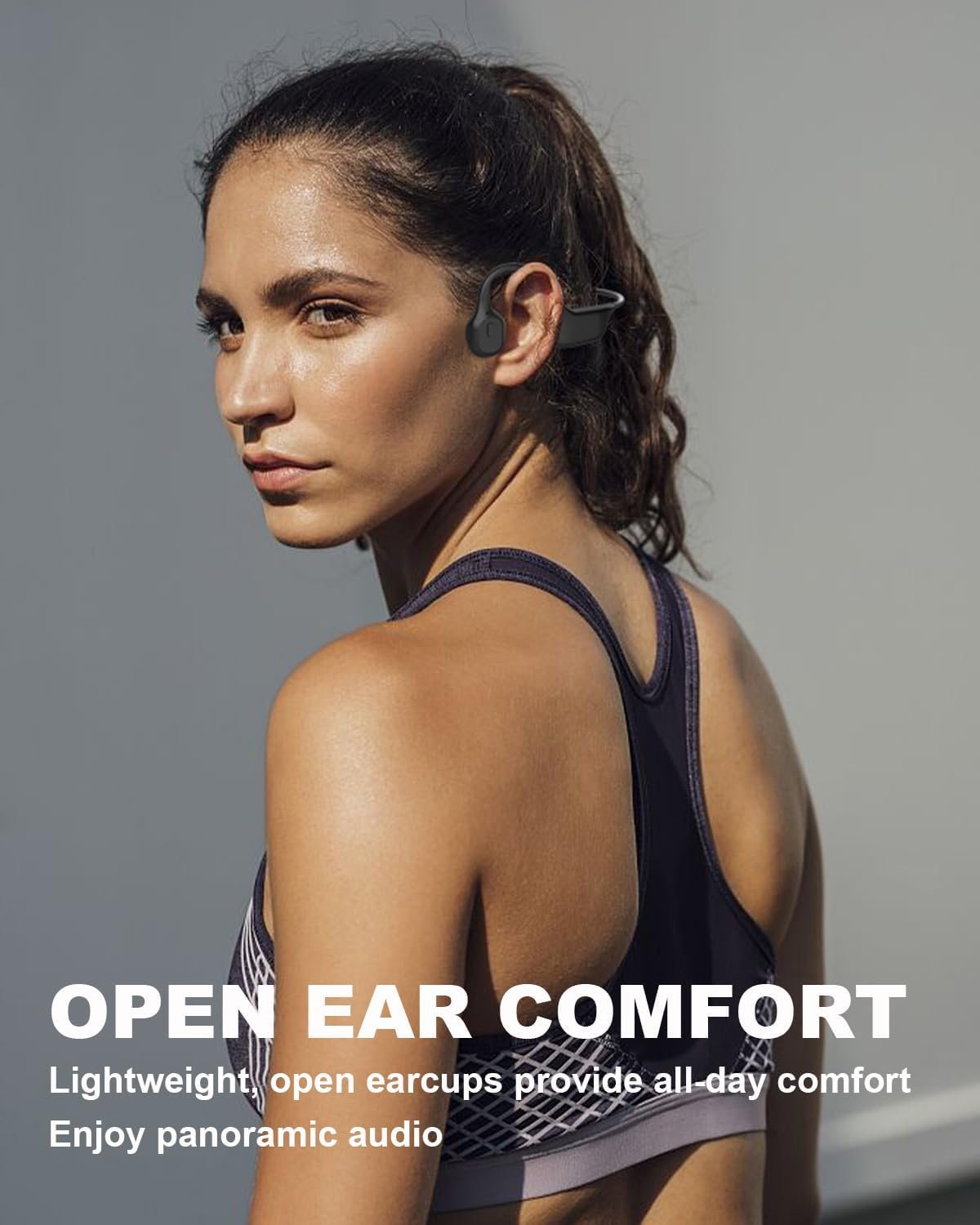 SANOTO Bone Conduction Headphones Wireless Open Ear Headphones IPX7 Waterproof Sweatproof Bluetooth Earphones Sport Headphones for Running Bicycle Cycling Workouts