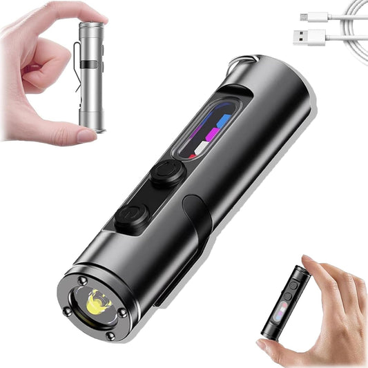 Mini – The Ultimate Everyday Micro Tool, Mini Flashlight, Rechargeable Led Magnetic Super Bright Tactical Flashlight with Hat Clip, Waterproof (1pc-b)