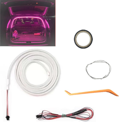 Dynamic Flowing Car Trunk Light Strip, 2025 Upgrade Flexible Universal Trunk Led Light Strip, Waterproof Hood Dynamic Atmosphere Lights for Cars Suvs Trucks (Purple,Half Circle 2m/6.6ft)