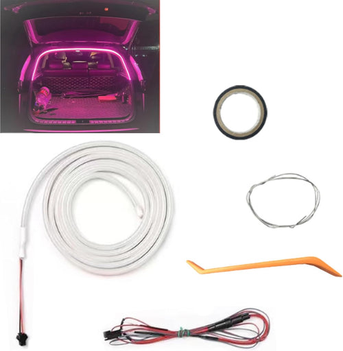Dynamic Flowing Car Trunk Light Strip, 2025 Upgrade Flexible Universal Trunk Led Light Strip, Waterproof Hood Dynamic Atmosphere Lights for Cars Suvs Trucks (Purple,Half Circle 2m/6.6ft)