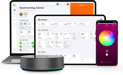 Homey Pro (Early 2023) | Smart Home Hub for Home Automation â€“ Features Z-Wave Plus, Zigbee, Wi-Fi, BLE, 433MHz, Infrared, Matter & Thread. Compatible with Siri, Alexa & Google Home.