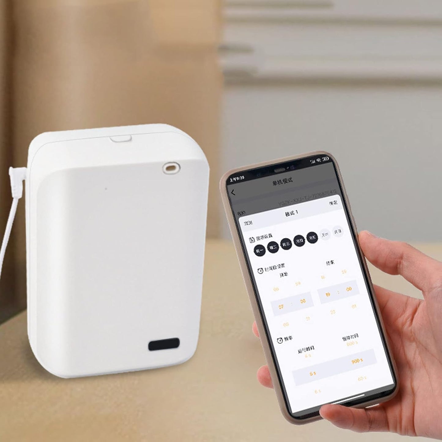 Essential Oil Diffuser, Wall Mounted Phone Control Bluetooth Scent Air Machine Anti Dry Design Quiet USB Cordless Portable Scent Diffuser with Timing Function for Bedroom