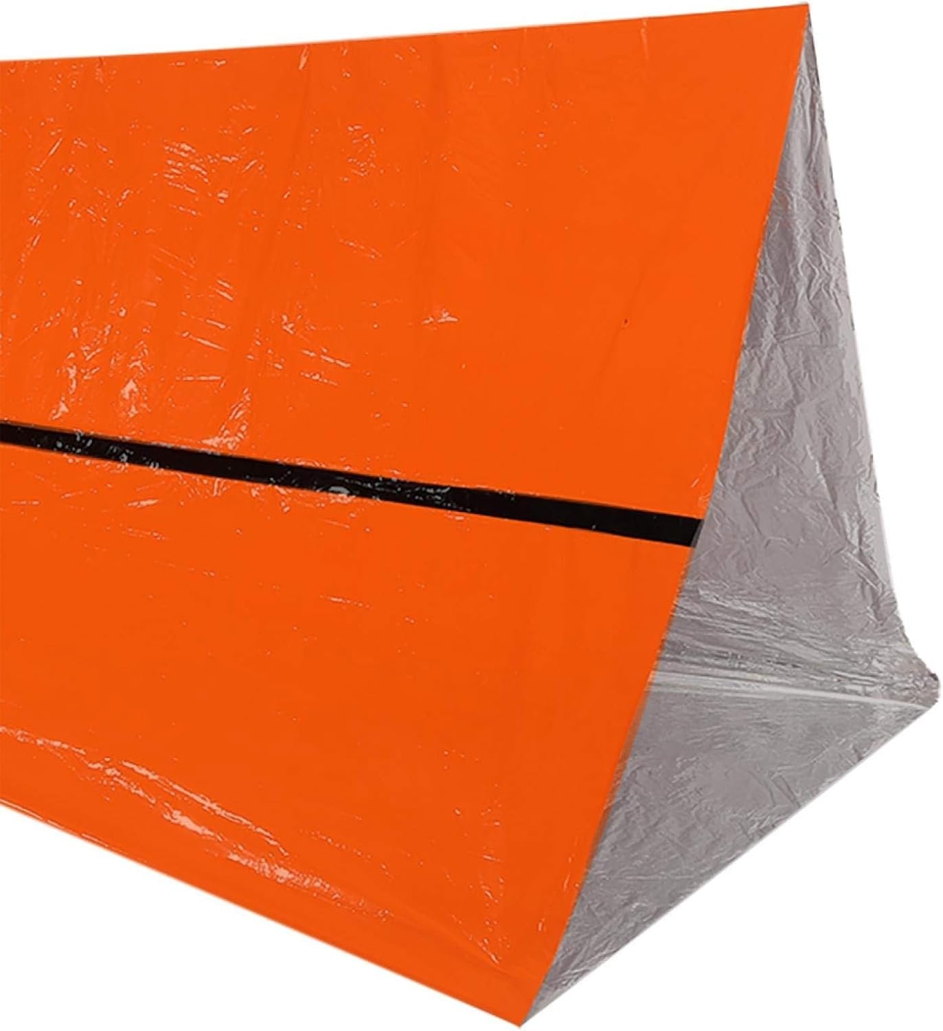 Thermal Blanket Tent, Outdoor Thermal Heavy Duty Blanket Rescue Shelter Foldable Tent Aluminum Coating Sleeping Bag for Hiking Camping