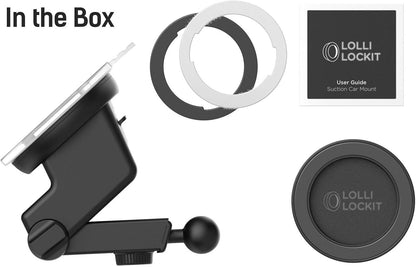 LolliLockit Magnetic Grip Car Mount for Pop Phone Holder, Dash/Window Socket Attachment by LolliLocket