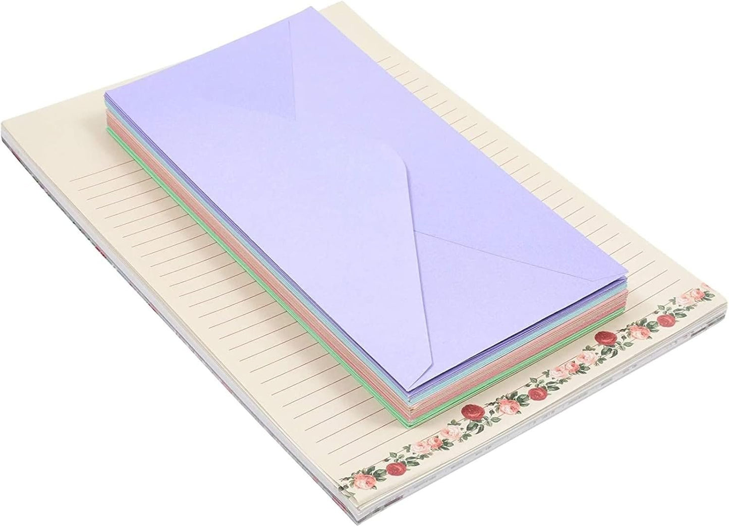 60 Sheets Vintage Floral Stationary with 30 Envelopes, Letter Writing Paper for Poems, Thank You Notes, Pen Pal, Scrapbook, Calligraphy (6 Designs, 10.2 x 7.25 in)