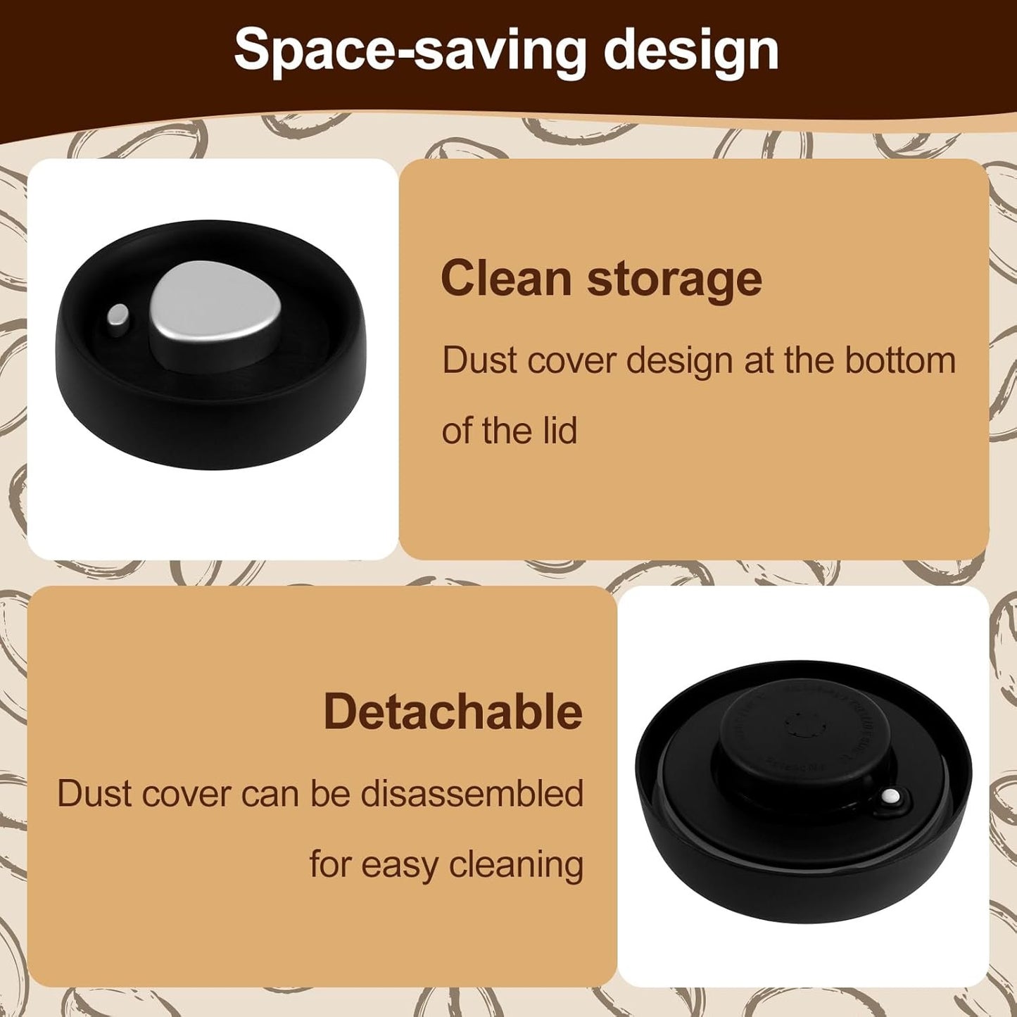 Coffee Vacuum Canister, 1200ml Stainless Steel Food Storage Container, Airtight Coffee Bean Container, Press Out Excess Air Preserve Food Freshness, Multi Use Coffee Canister for Cereal, Loose Tea