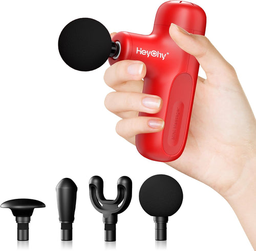 HEYCHY Super Mini Massage Gun,Deep Tissue Massager, Compact Travel Massage Gun, Full Body Recovery & Relief for Outdoors,USB Charging,5 Speeds,Gifts for Men&Women