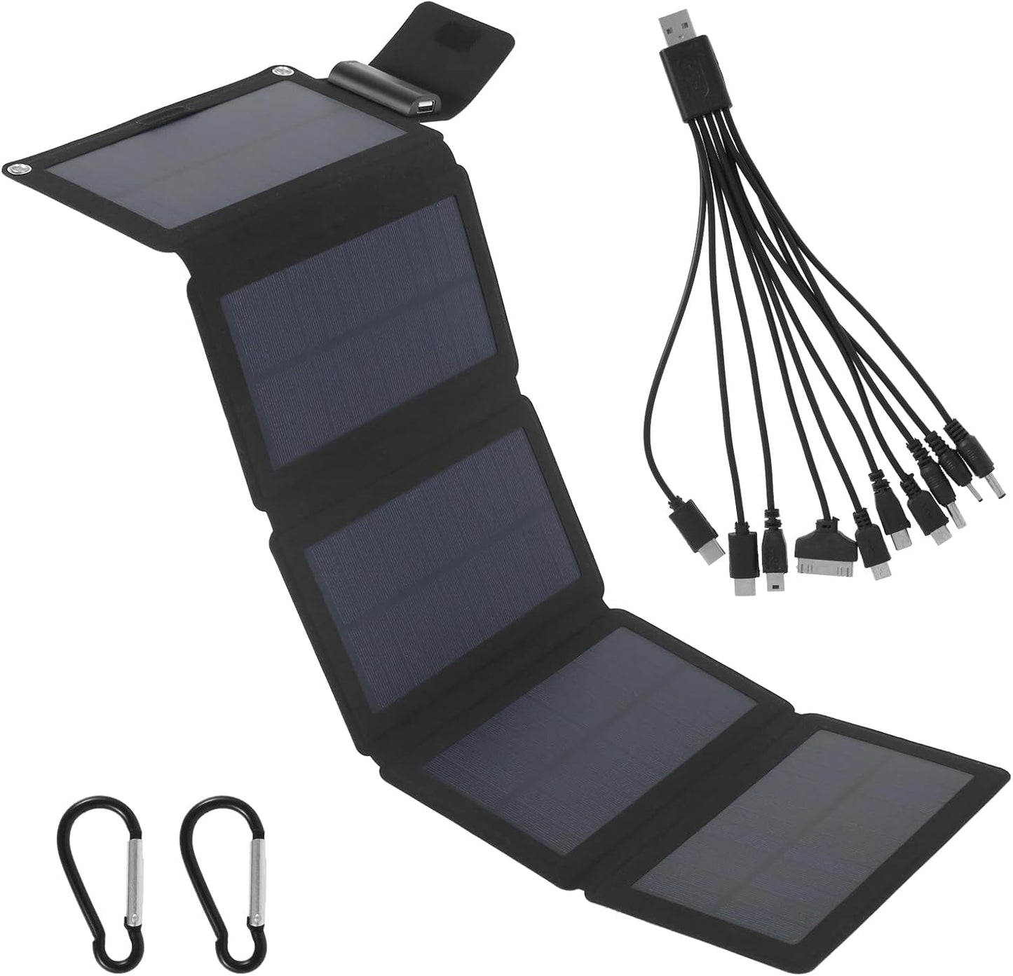 DJAPWPX 20W Folding Solar Panel Charger IP55 Waterproof Portable Solar Panel with Climbing Buckles USB TYPC Solar Power Charger Outdoor Solar Panel Phone Chargers for Outdoor Camping Hiking (B)