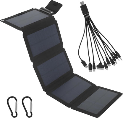 DJAPWPX 20W Folding Solar Panel Charger IP55 Waterproof Portable Solar Panel with Climbing Buckles USB TYPC Solar Power Charger Outdoor Solar Panel Phone Chargers for Outdoor Camping Hiking (B)