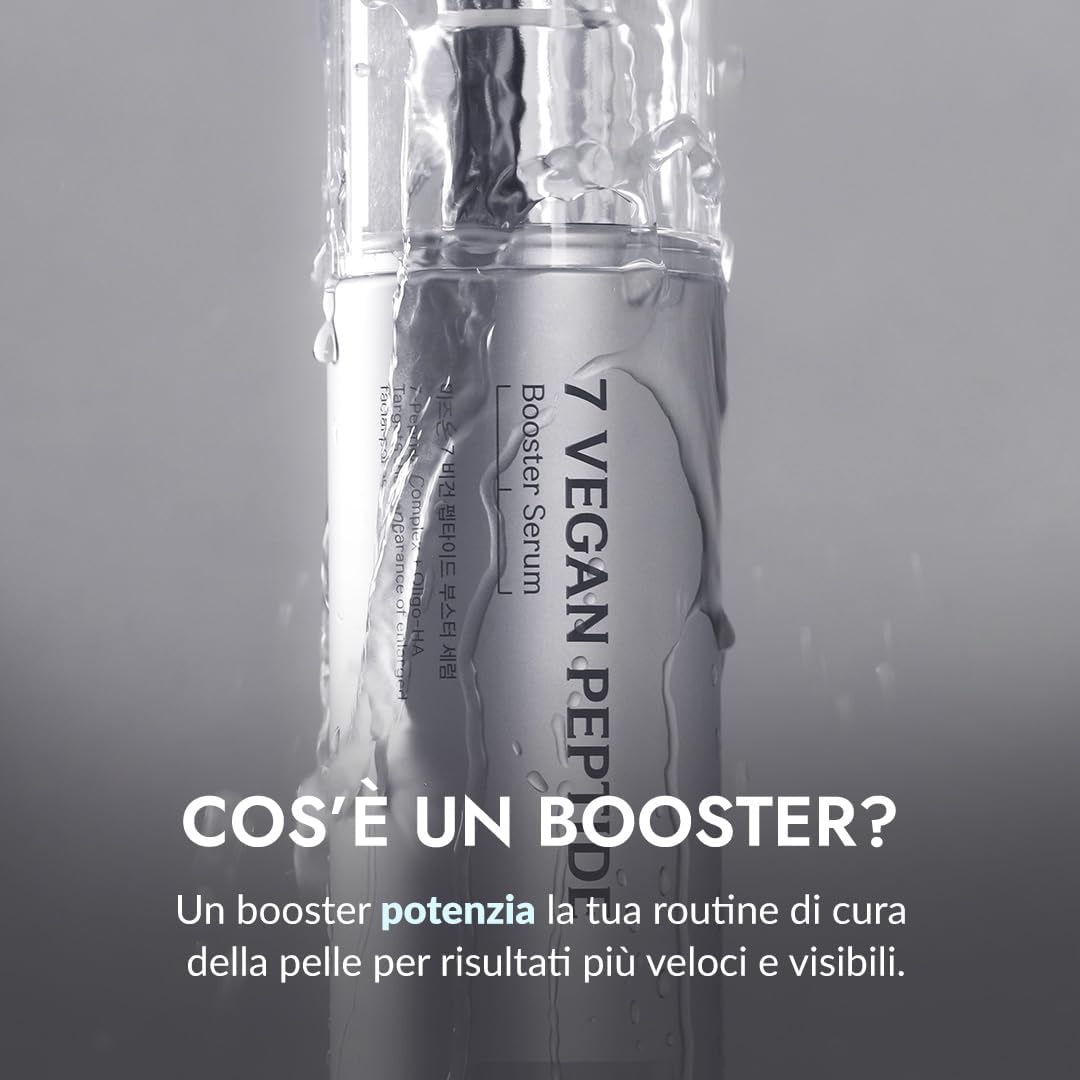 7 Vergan Tank Jars 150 ml Booster Serum with 7 Péptides 150 ml – Enhancer Serum, Instant Glass Skin Effect, Pore Refinement, Lasting Hydration, Korean Vegan Skincare