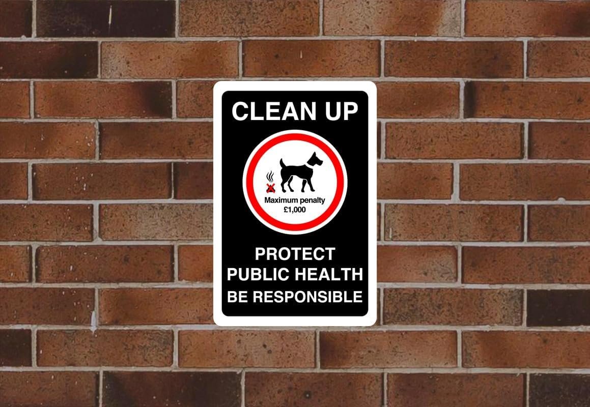 Cartello "Protect public health be responsible", in plastica rigida da 1,2 mm, per uso interno/esterno (300 mm x 200 mm), distanza di visualizzazione entro 7 m.