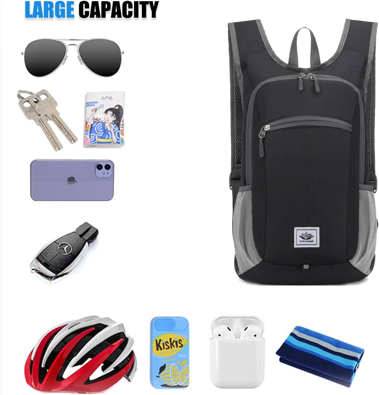 10L Hiking Backpack, Ultralight Lightweight Packable, Travel Daypack Camping Hiking Outdoor Sports.