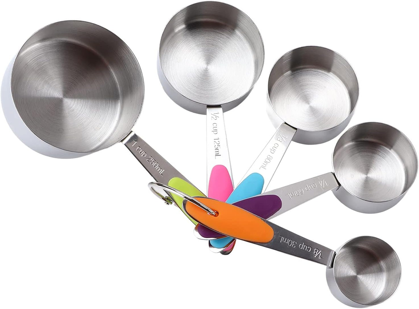 Gadget da cucina 10 pz/set cucchiaio in acciaio inox utensili da cucina con manico in silicone fibbia rimovibile