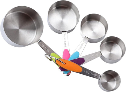 Gadget da cucina 10 pz/set cucchiaio in acciaio inox utensili da cucina con manico in silicone fibbia rimovibile