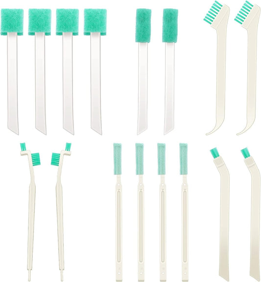 XINRUI 16 Pcs Small Household Cleaning Brushes, Deep Detail Crevice Cleaner Brush Crevice Cleaning Tool 8 in 1 Cleaner Brush for Small Holes Corner Space Keyboard Bottle Tile
