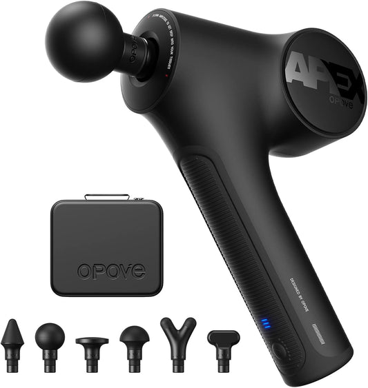Opove Muscle Massage Gun Deep Tissue 14.5 mm Portable Electric Muscle Massager Ergonomic Design for Neck, Back, Shoulders and Legs Muscle Relaxation Apex Black